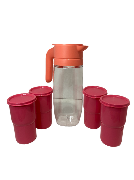 Jarra Crystal con 4 vasos Caribe